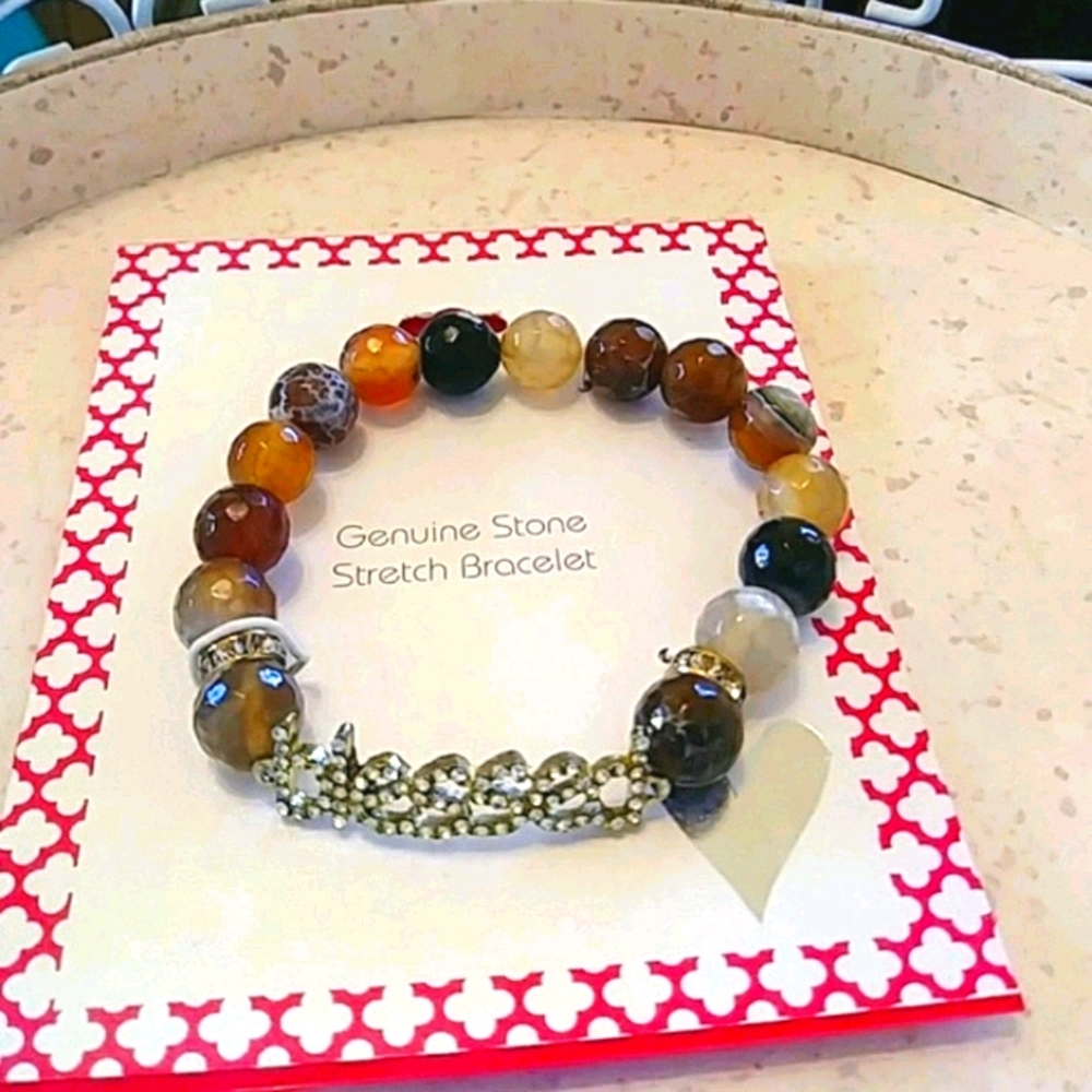 3 for $15 - "Blessed" Stone Bracelet